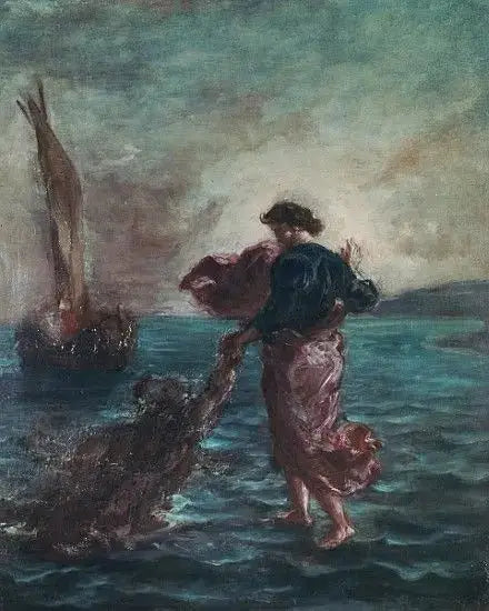 Cristo caminando sobre las aguas - Eugène Delacroix