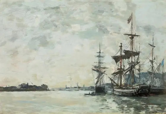 Le Havre, barcos anclados en el puerto - Eugène Boudin