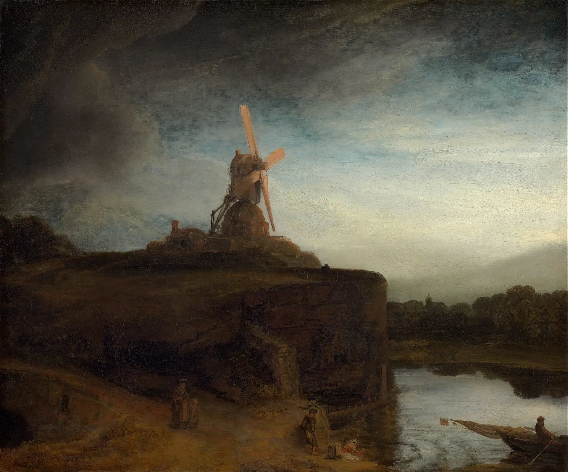 Reproduction du tableau « Le Moulin - Rembrandt » par Alpha Reproduction en peinture à l’huile