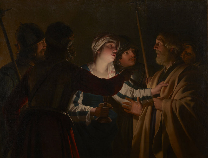 La negación de San Pedro - Gerrit van Honthorst