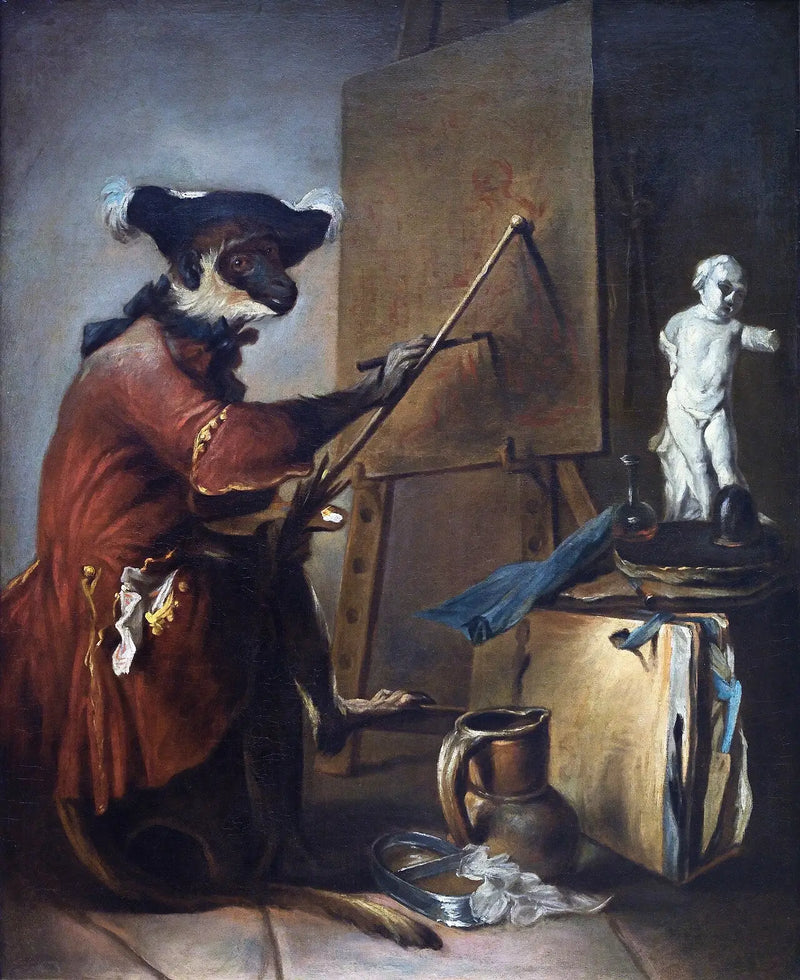 El Mono pintor - Jean Simeón Chardin
