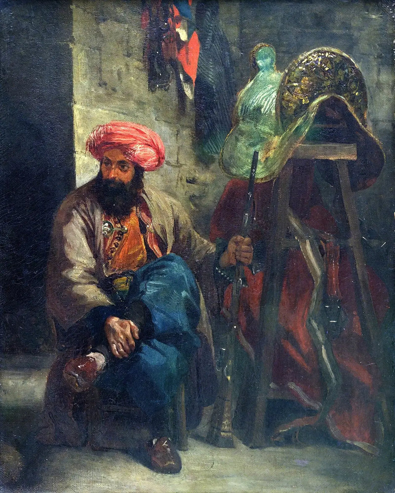 El Turco a la silla - Eugène Delacroix