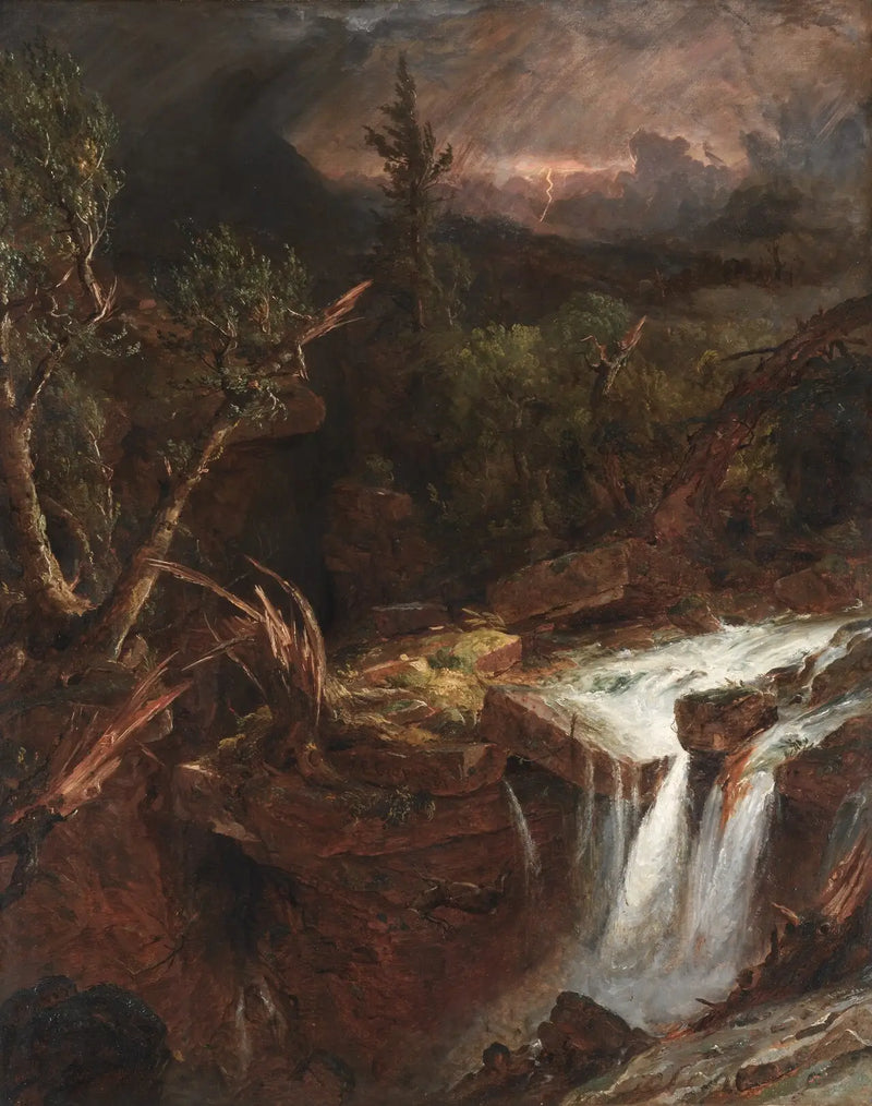 La clavija de clavo - Una escena de tormenta en las montañas Catskill - Jasper Francis Cropsey