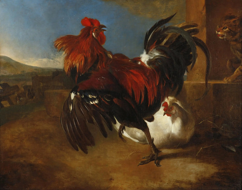 El gallo enojado en el gallinero - Melchior de Hondecoeter