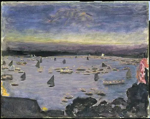 El corso de los farolillos en el Aussenalster en Hamburgo - Pierre Bonnard