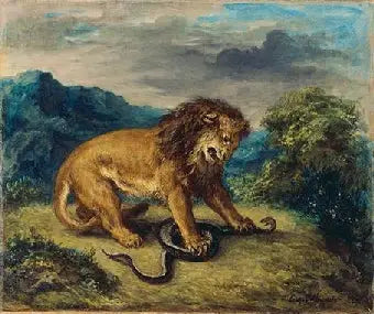El león y la serpiente - Eugène Delacroix
