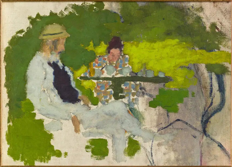 El padre y la hermana del artista en el jardín de Grand-Lemps - Pierre Bonnard