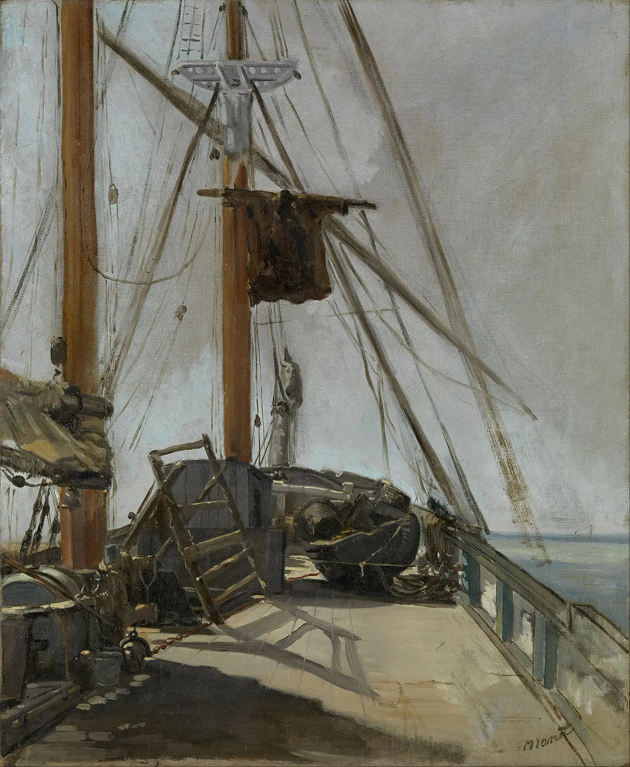 Reproduction du tableau « Le pont du navire - Édouard Manet » par Alpha Reproduction en peinture à l’huile