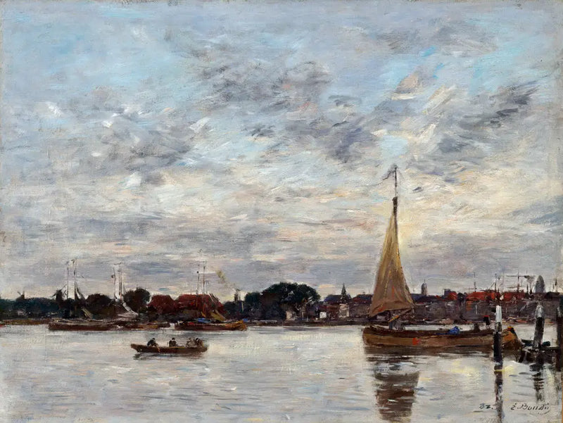 El puerto de Dordrecht - Eugène Boudin