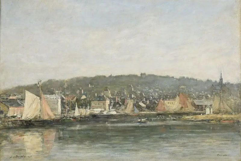 El puerto de Trouville por la mañana - Eugène Boudin