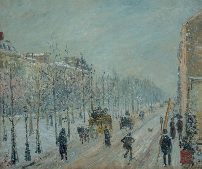Los bulevares exteriores. Efecto de nieve - Camille Pissarro