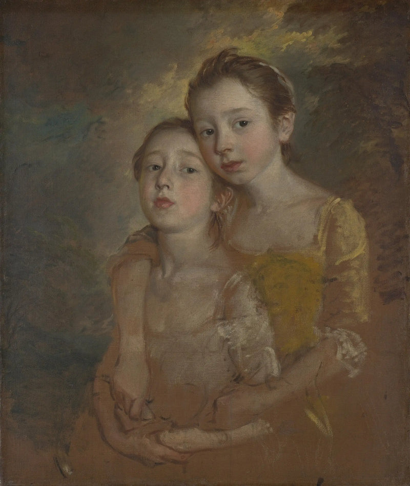Las chicas del pintor con un gato - Thomas Gainsborough