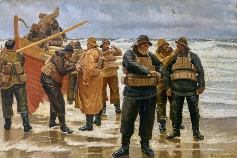 Los chalecos salvavidas están abrochados. - Michael Peter Ancher