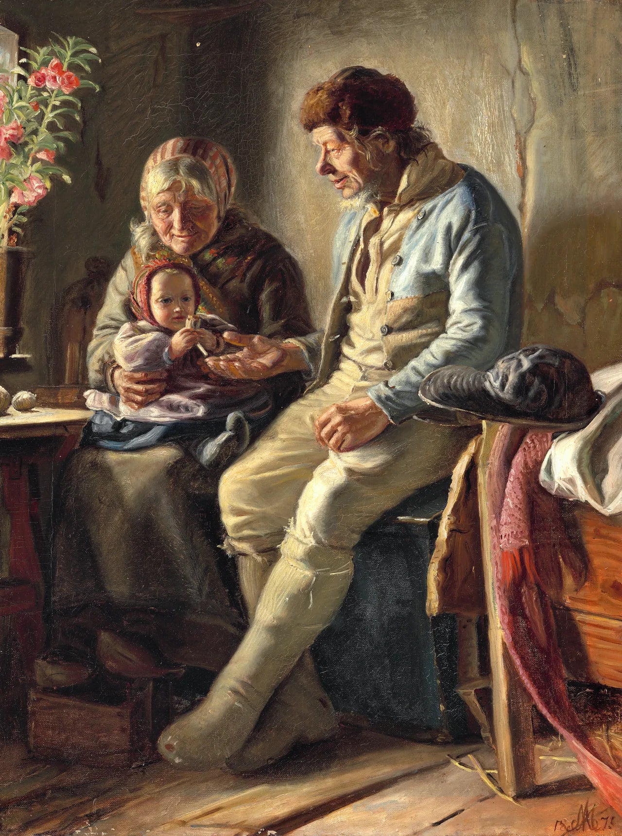Les grands-parents. - Michael Peter Ancher image 1 copie de tableau peinte à la main