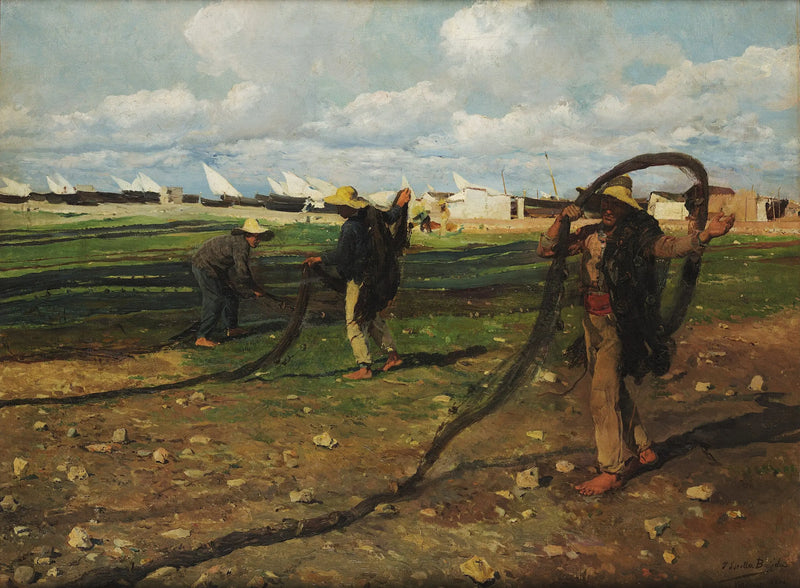 Los pescadores recogen sus redes - Joaquín Sorolla
