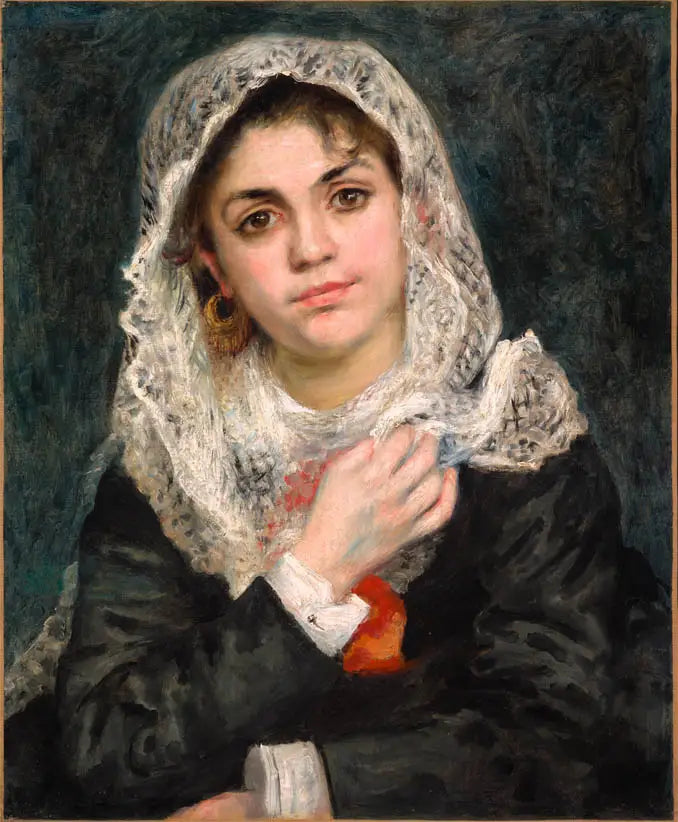 Lise en un Chal Blanco - Pierre-Auguste Renoir