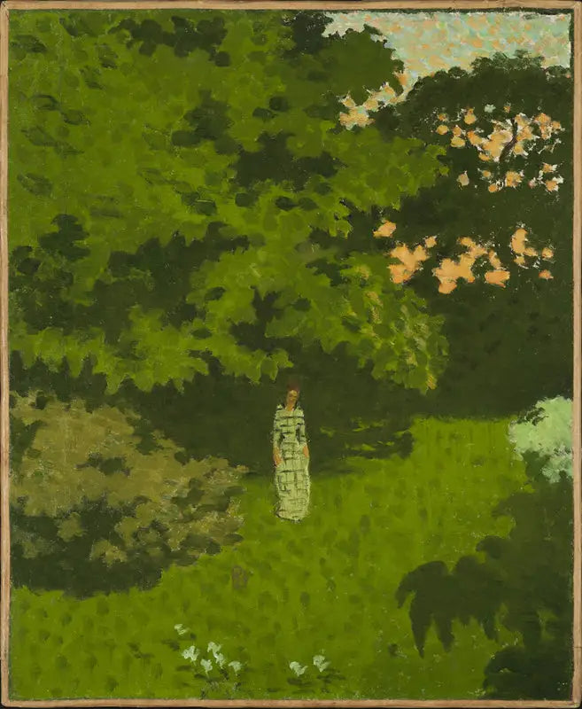 Sra. Claude Terrasse en el jardín del Clos en Grand-Lemps - Pierre Bonnard