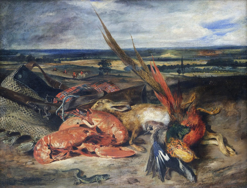 Naturaleza muerta con langosta - Eugène Delacroix
