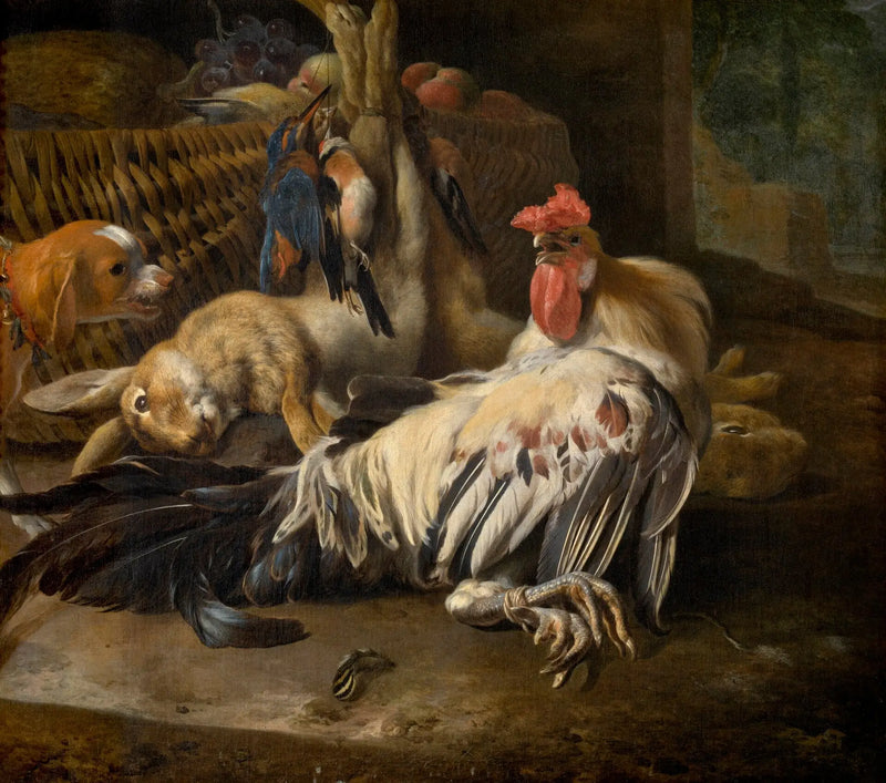 Naturaleza muerta con gallo - Melchior de Hondecoeter