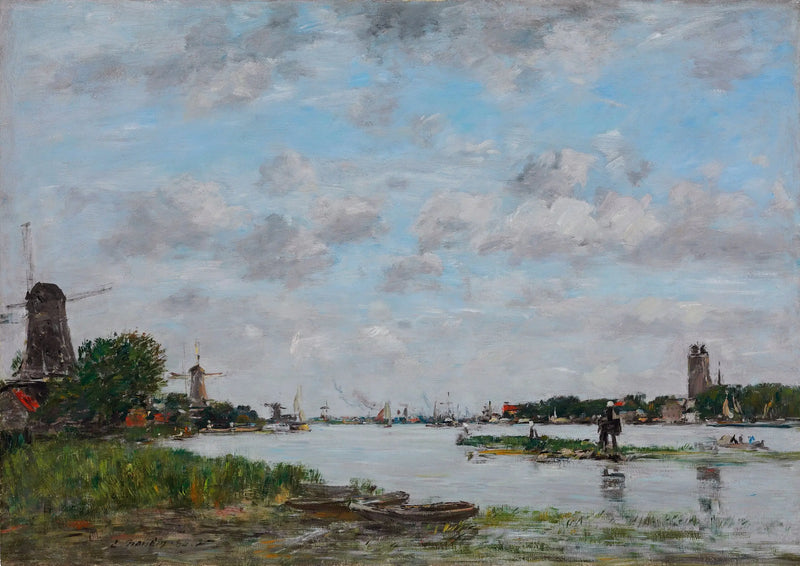 Navegación por el río Oude Maas cerca de Dordrecht - Eugène Boudin