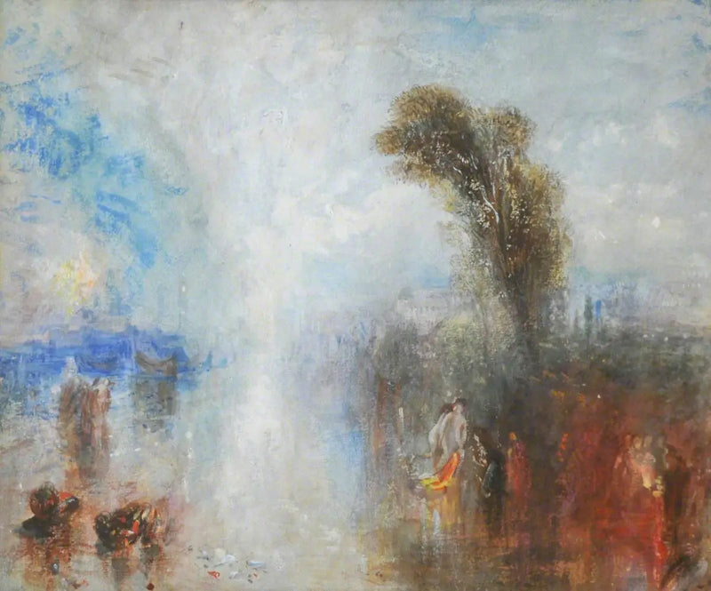 Chicas Pescadoras Napolitanas Sorprendidas Bañándose a la Luz de la Luna - J. M. W. Turner