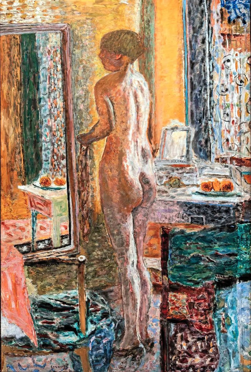 Mujer desnuda frente al espejo - Pierre Bonnard