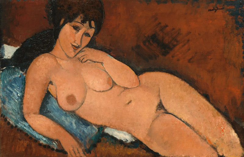 Desnuda sobre un cojín azul - Amedeo Modigliani