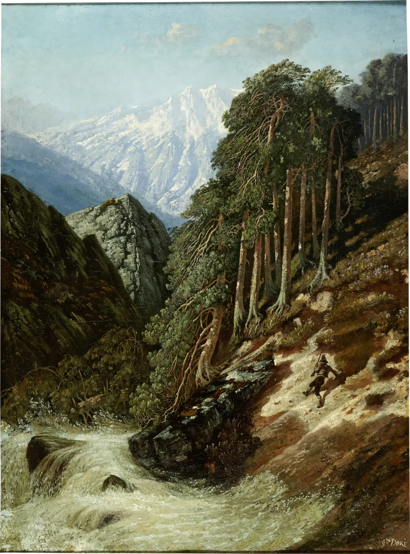 Paisaje alpino con Beck - Gustave Doré