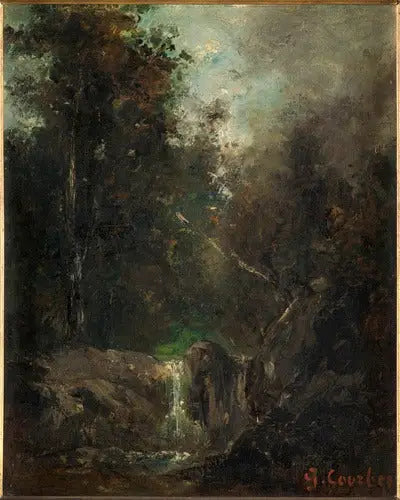 Paisaje con cascada - Gustave Courbet