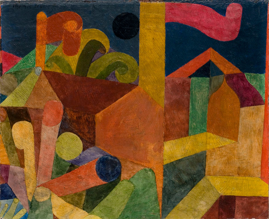 Paysage avec drapeaux; Maisons avec drapeaux - Paul Klee - Alpha Reproduction