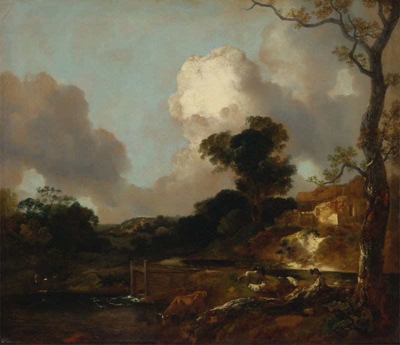 Paisaje con arroyo y presa - Thomas Gainsborough
