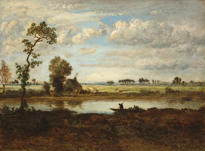 Paysage avec un batelier - Théodore Rousseau