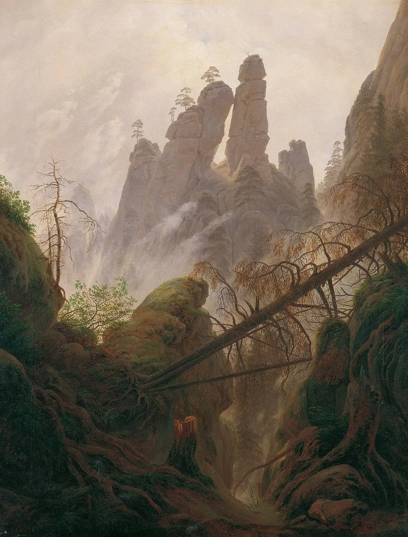 Paisaje rocoso en la Elbsandsteingebirge - Caspar David Friedrich