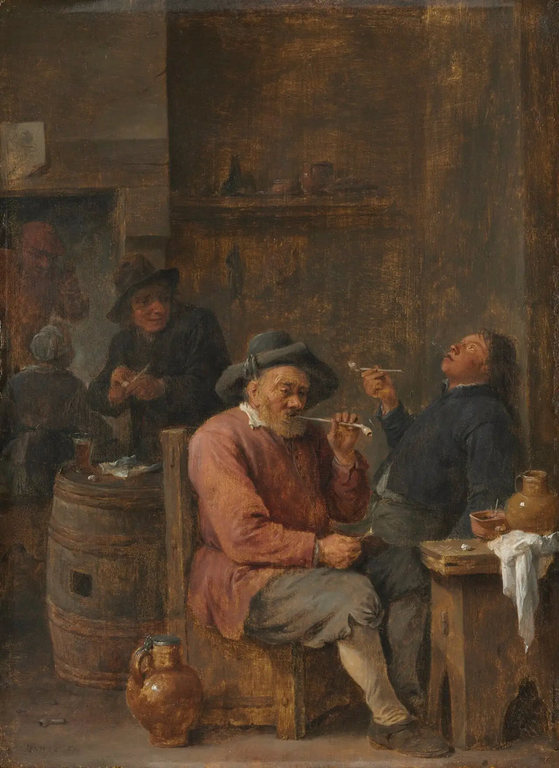 Campesinos fumando en una posada - David Teniers el Joven