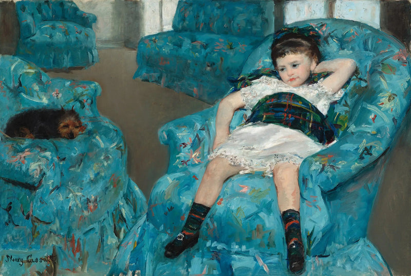 Niña pequeña en un sillón azul - Mary Cassatt