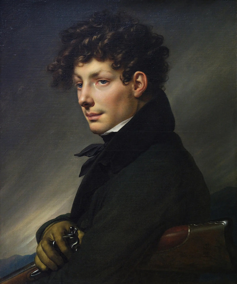 Retrato de un joven con cazador - Anne-Louis Girodet