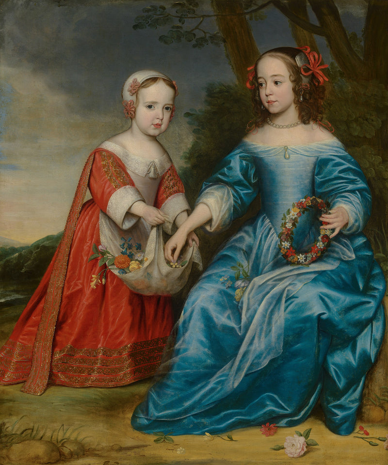 Retrato del príncipe Guillermo III y su tía María de Nassau - Gerrit van Honthorst