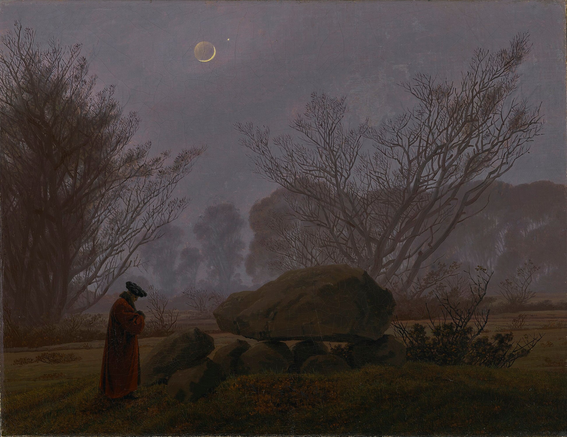 Paseo al anochecer - Caspar David Friedrich