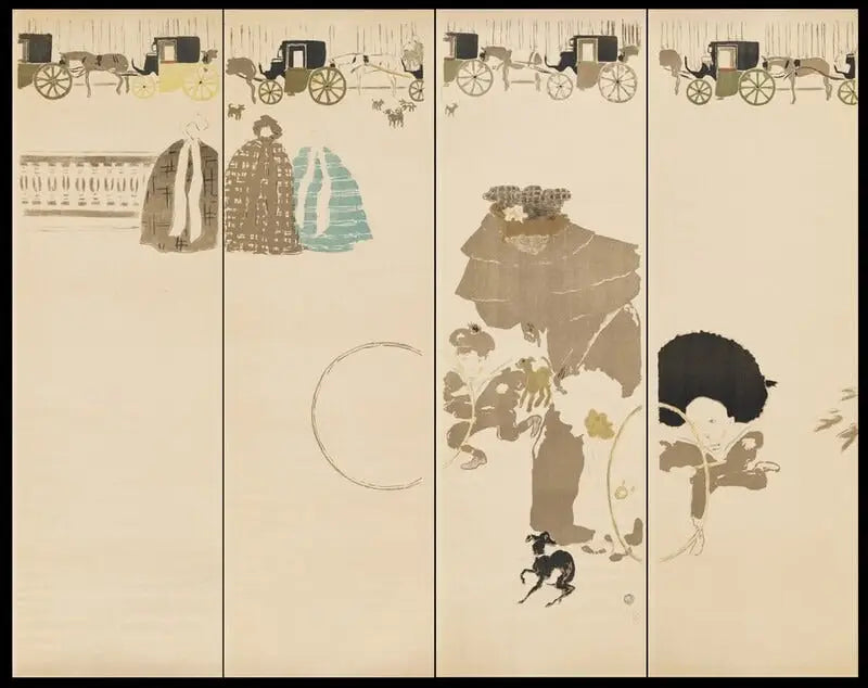 Paseo de los Nounous, Frisa de los Fiacres - Pierre Bonnard