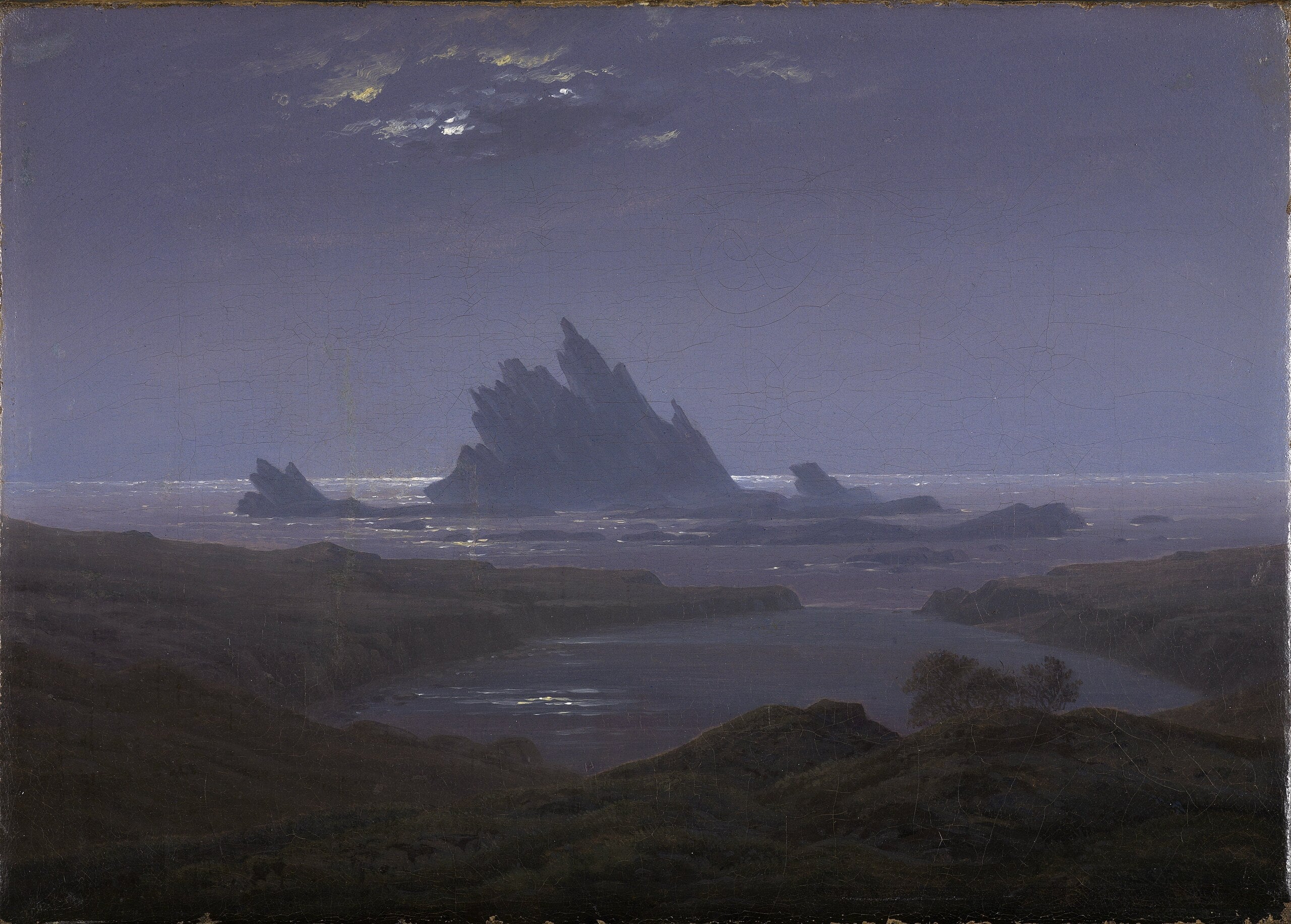 Reproduction du tableau « Récif rocheux au bord de la mer - Caspar David Friedrich » par Alpha Reproduction en peinture à l’huile