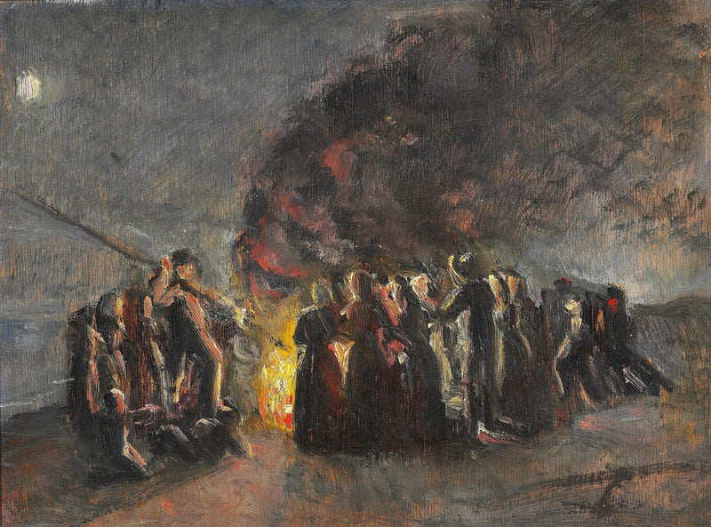 Víspera del solsticio de verano, playa de Skagen. -Michael Peter Ancher