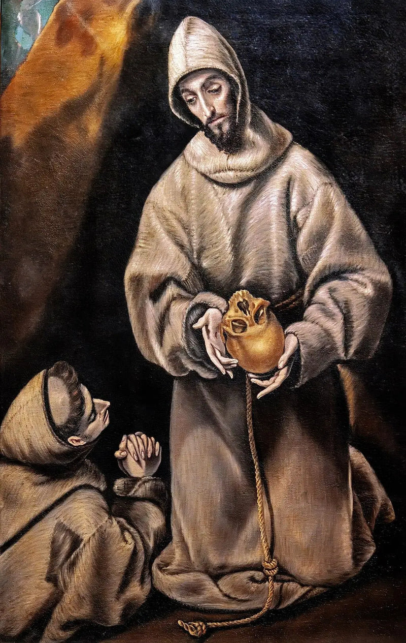 San Francisco de Asís y el hermano León meditando sobre la muerte - El Greco