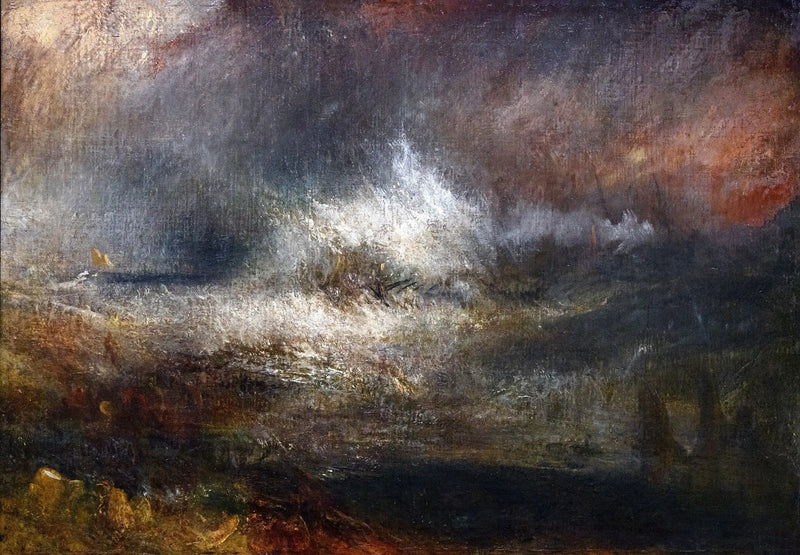 Mar Tempestuoso con Naufragio Ardiente - J. M. W. Turner