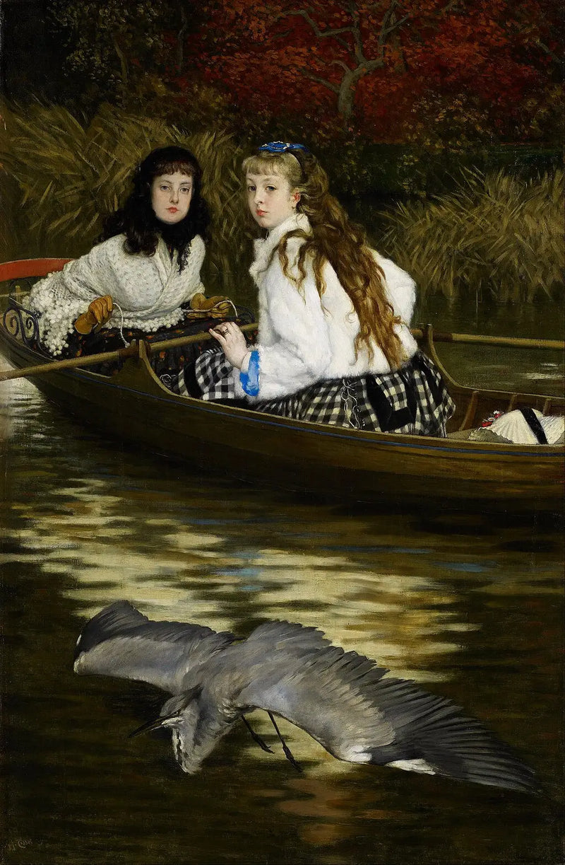 Sobre el Támesis, un garza - James Tissot
