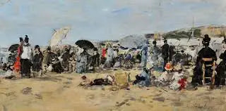 En la playa de Trouville - Eugène Boudin