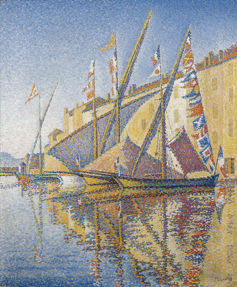 Reproduction du tableau « Tartanes pavoisées - Paul Signac » par Alpha Reproduction en peinture à l’huile