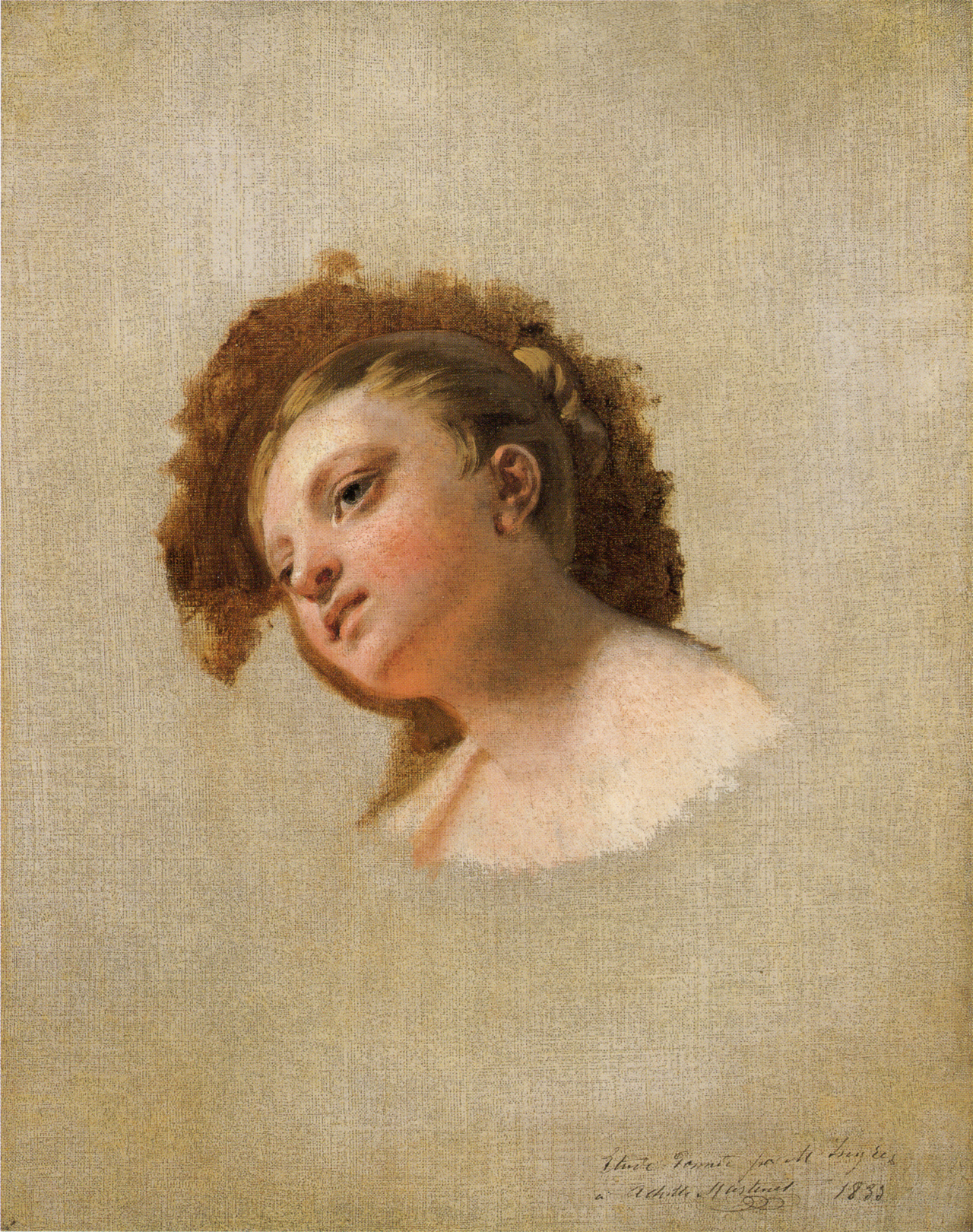 Cabeza de joven mujer - Jean-Auguste-Dominique Ingres
