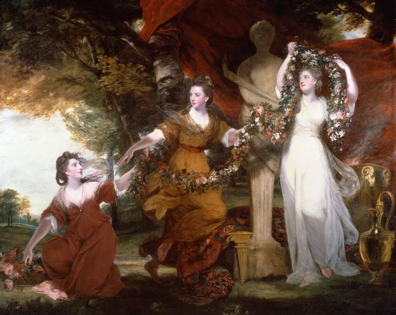 Tres damas decorando un término del Himeneo - Joshua Reynolds
