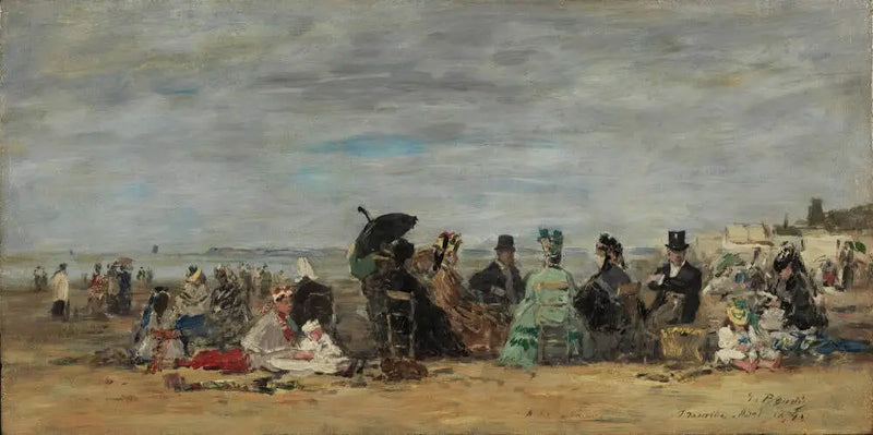Trouville, escena de playa - Eugène Boudin