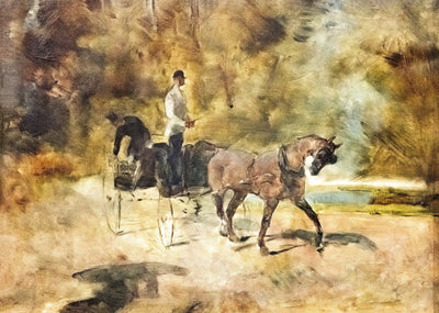 Reproduction du tableau « Un dog-cart - Henri de Toulouse-Lautrec » par Alpha Reproduction en peinture à l’huile
